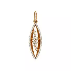 Подвеска из красного золота с фианитами 034548