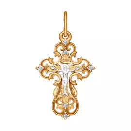 Подвеска из красного золота с фианитами 121297