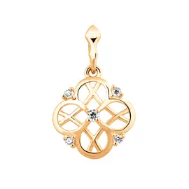 Подвеска из красного золота с фианитами 31-1247-11-01