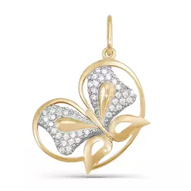 Подвеска из красного золота с фианитами 030803