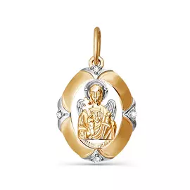 Подвеска из красного и белого золота с фианитами 031370