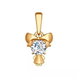 Подвеска "Дева" из красного золота с фианитом 034962