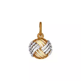 Подвеска из красного золота с фианитами 034284