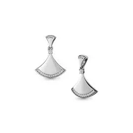 Подвеска из серебра с фианитами с родированием 24182А