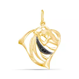 Подвеска "Водолей" из красного золота с фианитами 030356