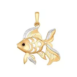 Подвеска из красного золота с фианитом 035049