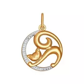 Подвеска из красного золота с фианитами 035064