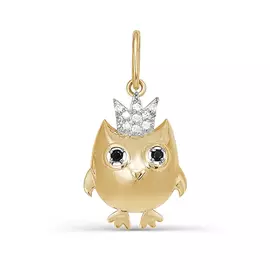 Подвеска из красного и белого золота с фианитами 031193