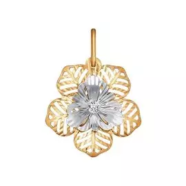 Подвеска из красного золота с фианитом 034102
