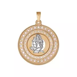 Подвеска "Дева" из красного золота с фианитами 032585