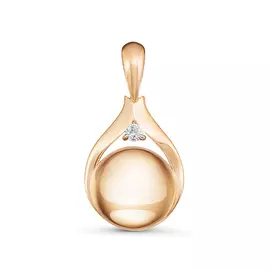 Подвеска из красного золота с фианитом 035757