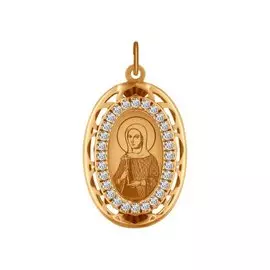 Подвеска из красного золота с фианитами 103534