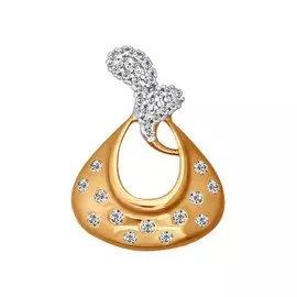 Подвеска из красного золота с фианитами 034574