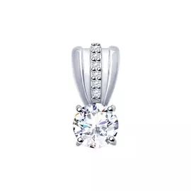 Подвеска из серебра с фианитами swarovski с родированием 89030035