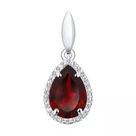 Подвес Гранат, фианит