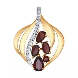 Подвес Гранат, Фианит