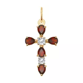 Подвес Гранат, фианит