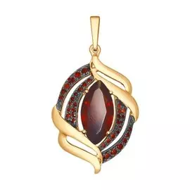 Подвес Гранат ситалл, фианит
