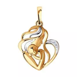 Подвес из красного золота с бриллиантами 1030788