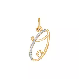 Подвес из красного золота с фианитами 034537