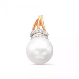 Подвес из красного золота с жемчугом и фианитами 23412A1