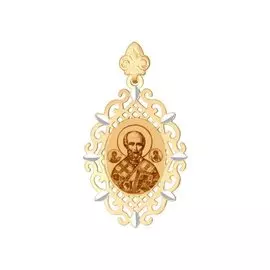 Подвеска из красного и белого золота 102456