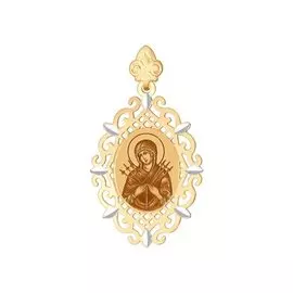 Подвеска из красного и белого золота 102471