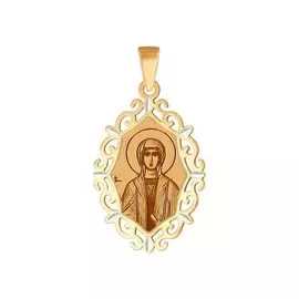 Подвеска из красного и белого золота с эмалью 102349