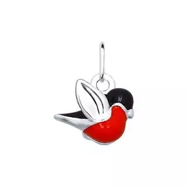 Подвеска из серебра с эмалью с родированием 94031410