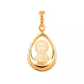 Подвес Казанская Икона Божией Матери из красного золота 35-0469-11-64а