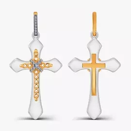 Подвеска из красного золота с керамикой и кристаллами sw 3301791