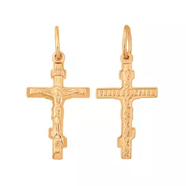 Подвес - крест православный из красного золота 35-0724-11-00