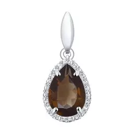 Подвес Раух-топаз, фианит