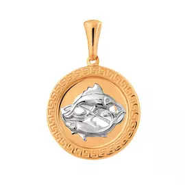 Подвес "Рыбы" из красного и белого золота с родированием 35-0700-17-72