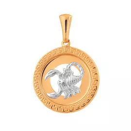 Подвес "Скорпион" из красного и белого золота с родированием 35-0700-17-68