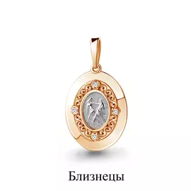 Подвеска из красного золота с фианитами 23102