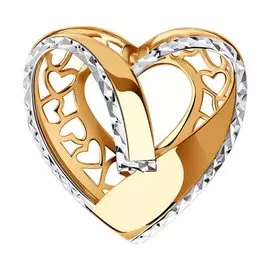 Подвеска из красного и белого золота 035951