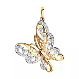 Подвеска из красного золота с фианитами 035977