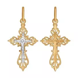 Подвеска из красного и белого золота 120079