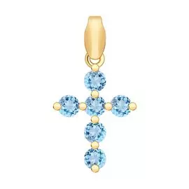 Подвеска из красного золота с топазами 730600