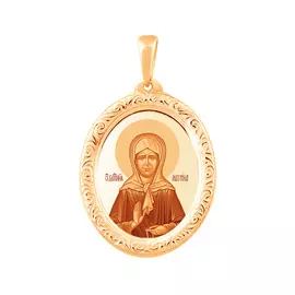 Подвеска Блаженная Матрона Московская из красного золота 35-0436-11-64