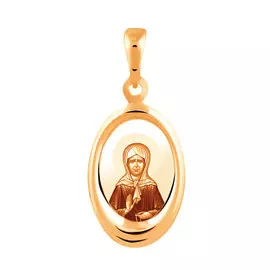 Подвеска Блаженная Матрона Московская из красного золота 35-0470-11-64