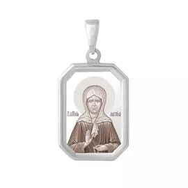 Подвеска Блаженная Матрона Московская из серебра с родированием 35-0468-23-64