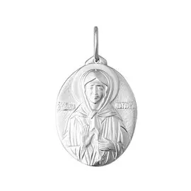 Подвеска Блаженная Матрона Московская из серебра с родированием 35-0485-23-00