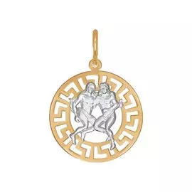 Подвеска "Близнецы" из красного и белого золота 031296