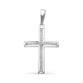 Подвеска из белого золота с бриллиантами 8-259