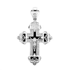 Подвеска из белого золота с бриллиантами и эмалью D3-040-12-81