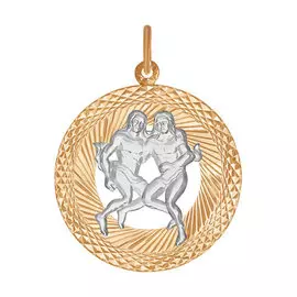 Подвеска из красного и белого золота 031201