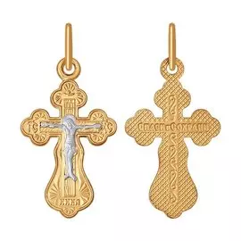 Подвеска из красного и белого золота 120051