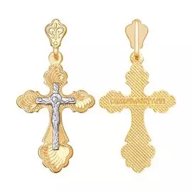 Подвеска из красного и белого золота 121125